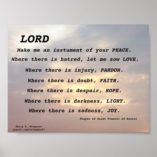 SAINT FRANCIS PRAYER POSTER (Voorkant)