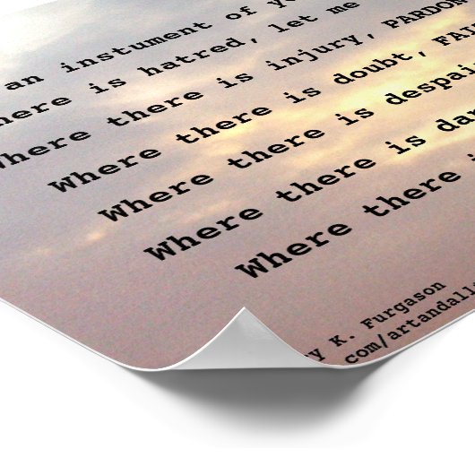 SAINT FRANCIS PRAYER POSTER (Hoek)