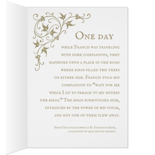 Saint Francis predikt de vogelkaart CC1166 (Binnen (Rechts))