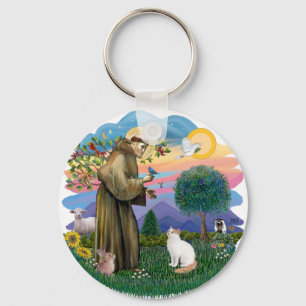 Saint Francis - Turkey Van cat Sleutelhanger
