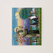 Saint Francis - Two Bernese Mountain Dogs Legpuzzel (Verticaal)