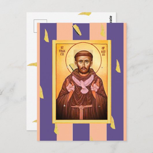 Saint Francis van Assisi Briefkaart (Voorkant / Achterkant)