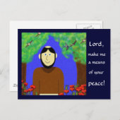 Saint Francis van Assisi Briefkaart (Voorkant / Achterkant)
