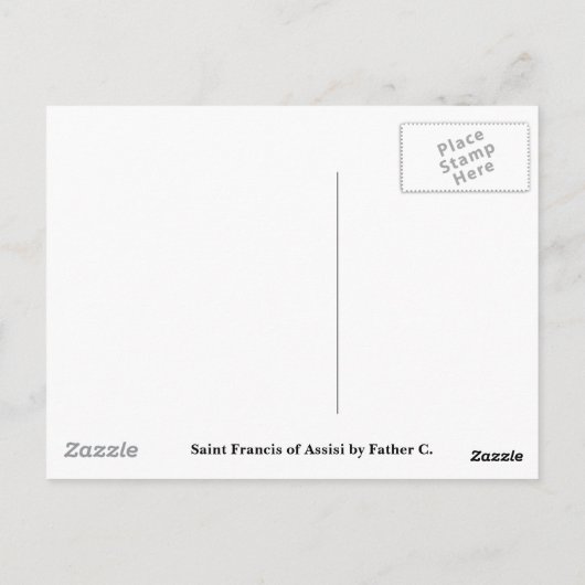 Saint Francis van Assisi Briefkaart (Achterkant)