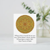 Saint Francis van Assisi citeert over liefde en ge Briefkaart (Staand voorkant)