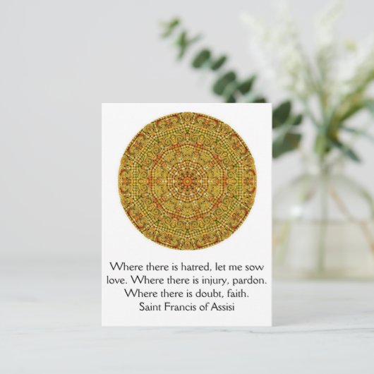 Saint Francis van Assisi citeert over liefde en ge Briefkaart (Staand voorkant)