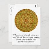Saint Francis van Assisi citeert over liefde en ge Briefkaart (Voorkant / Achterkant)
