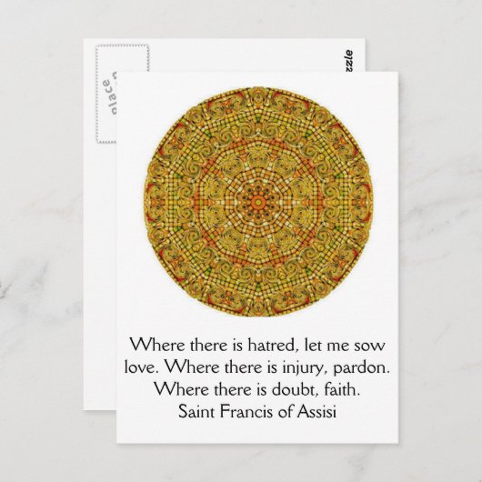 Saint Francis van Assisi citeert over liefde en ge Briefkaart (Voorkant / Achterkant)