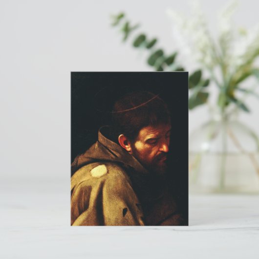 Saint Francis van Assisi door Caravaggio Briefkaart (Staand voorkant)