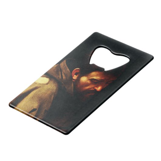 Saint Francis van Assisi door Caravaggio Creditkaart Flessenopener (Voorkant Gekanteld)