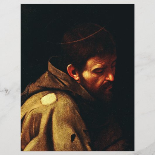Saint Francis van Assisi door Caravaggio Flyer (Voorkant)
