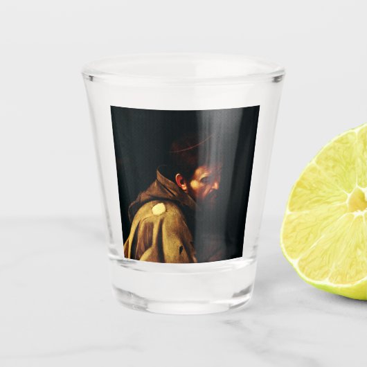 Saint Francis van Assisi door Caravaggio Shot Glas (Voorkant)