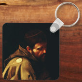 Saint Francis van Assisi door Caravaggio Sleutelhanger (Achterkant)