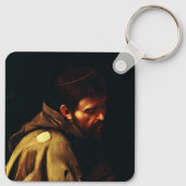 Saint Francis van Assisi door Caravaggio Sleutelhanger (Achterkant)