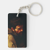 Saint Francis van Assisi door Caravaggio Sleutelhanger (achterkant)