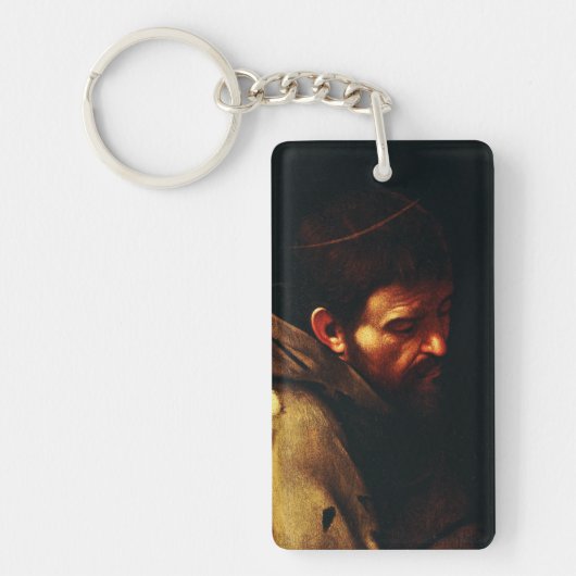 Saint Francis van Assisi door Caravaggio Sleutelhanger (Voorkant)