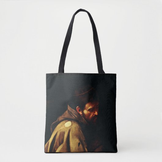 Saint Francis van Assisi door Caravaggio Tote Bag (Voorkant)