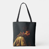Saint Francis van Assisi door Caravaggio Tote Bag (Achterkant)