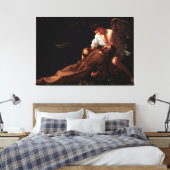 Saint Francis van Assisi in Ecstasy door Caravaggi Canvas Afdruk (Insitu (Slaapkamer))