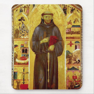 Saint Francis van Assisi Medieval Fine Art Icon Muismat