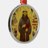 Saint Francis van Assisi Medieval Iconography Metalen Ornament (Rechts)