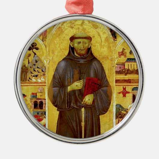 Saint Francis van Assisi Medieval Iconography Metalen Ornament (Voorkant)