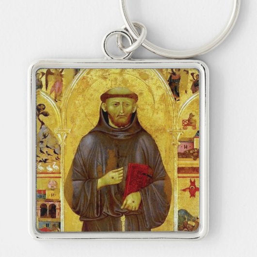 Saint Francis van Assisi Medieval Iconography Sleutelhanger (Voorkant)