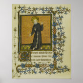 Saint Francis van Assisi Medieval Manuscript Poster (Voorkant)