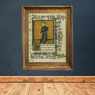 Saint Francis van Assisi Medieval Manuscript Poster