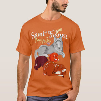 Saint Francis van Assisi Patron van Dieren Wolf An T-shirt