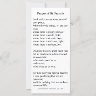 Saint Francis van Assisi Prayer Kaart