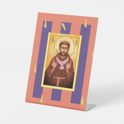 Saint Francis van Assisi Reclamebord Met Voetstuk (Voorkant)