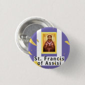 Saint Francis van Assisi Ronde Button 3,2 Cm (Voorkant /achterkant)