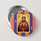 Saint Francis van Assisi Ronde Button 7,6 Cm (Voorkant /achterkant)