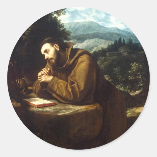 Saint Francis van Assisi Ronde Sticker (Voorkant)