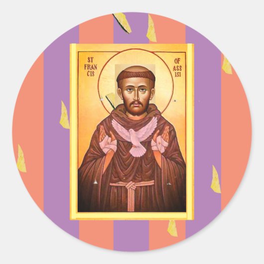 Saint Francis van Assisi Ronde Sticker (Voorkant)