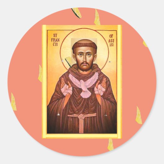Saint Francis van Assisi Ronde Sticker (Voorkant)