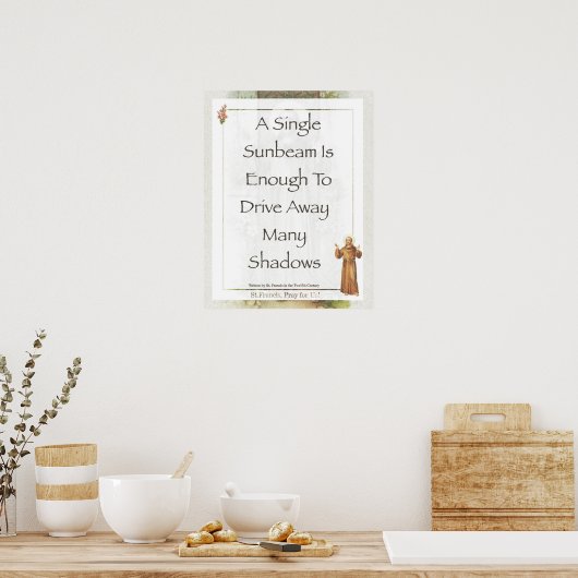 Saint Francis van Assisi Sunbeam PRAYER Poster (Keuken)