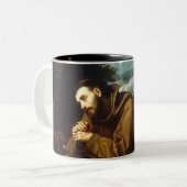 Saint Francis van Assisi Tweekleurige Koffiemok (Voorkant links)
