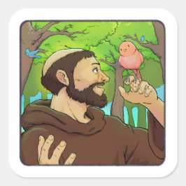 Saint Francis van Assisi Vierkante Sticker