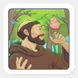Saint Francis van Assisi Vierkante Sticker