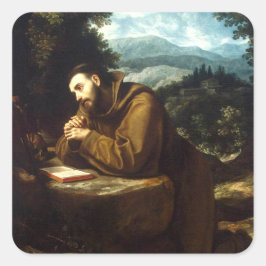 Saint Francis van Assisi Vierkante Sticker