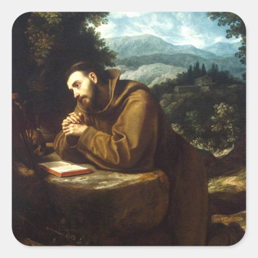 Saint Francis van Assisi Vierkante Sticker (Voorkant)