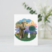 Saint Francis - Witte Kat (Amerikaans SH) Briefkaart (Staand voorkant)