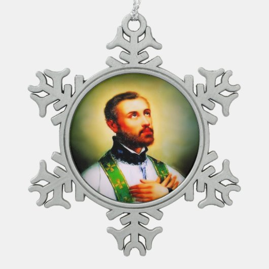 Saint Francis Xavier Tin Sneeuwvlok Ornament (Voorkant)