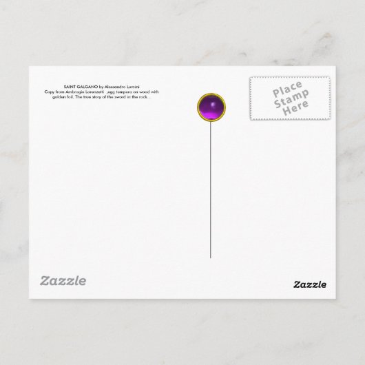 SAINT GALGANO / LEGEND OF THE SWORD IN THE ROCK BRIEFKAART (Achterkant)