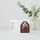 SAINT GALGANO, zwarte, witte parel Visitekaartje (Staand voorkant)