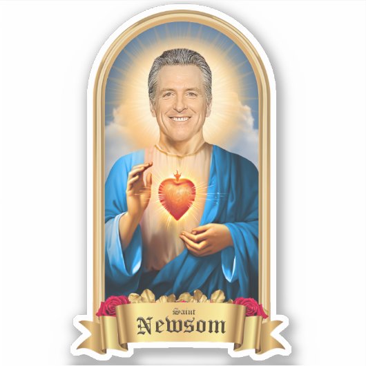 Saint Gavin Newsom Gebedskaars Sticker (Voorkant)