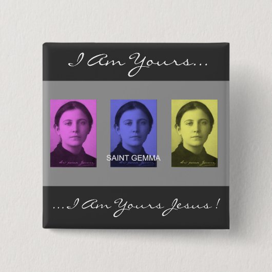 saint gemma vierkante button 5,1 cm (Voorkant)