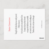 Saint Genevieve Prayer-kaart Briefkaart (Achterkant)